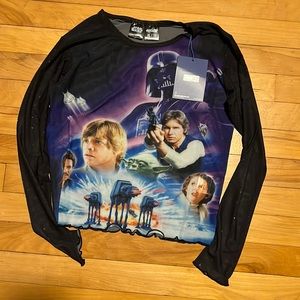 STAR WARS Mesh Poster Cakeworthy Long Sleeve Top Size XL NEW